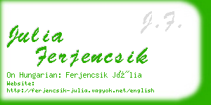 julia ferjencsik business card